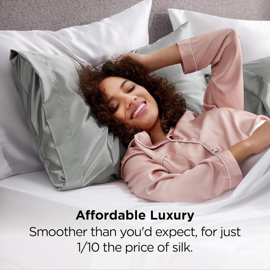 Bedsure Satin Pillowcase, Similar to Silk Pillow Cases Queen Size